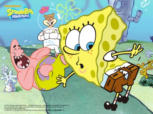Image of Spongebob Squarepants with ripped pants